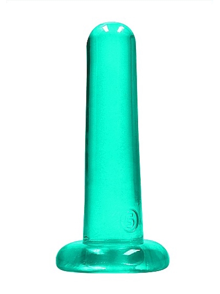 Turquoise Non-Realistic Crystal Clear 5" Dildo by RealRock