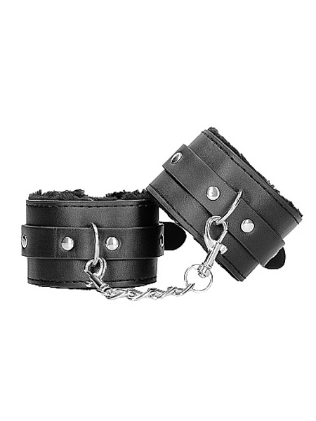 Plush Bonded Leather Hand Cuffs - With Adjustable Straps by OUCH!