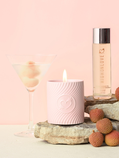 Sensual Massage Candle - Lychee Martini - by High On Love