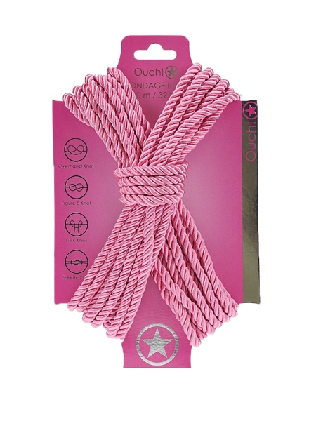 10-Meter Long Nylon Bondage Rope - Pink by Ouch