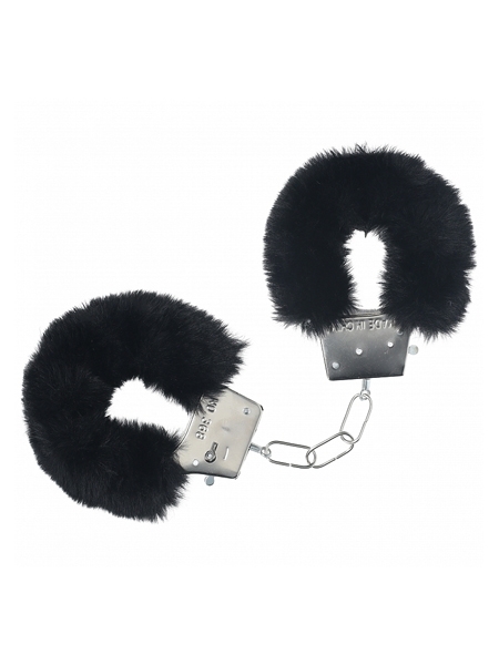 Black Classic Fluffy Handcuffs by Ouch